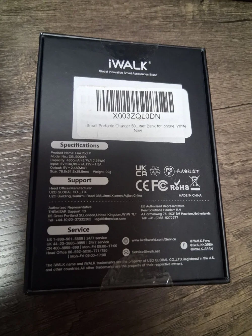 iWalk Link Pod P Fast Charge Portable Powerbank for iPhone White Open Box